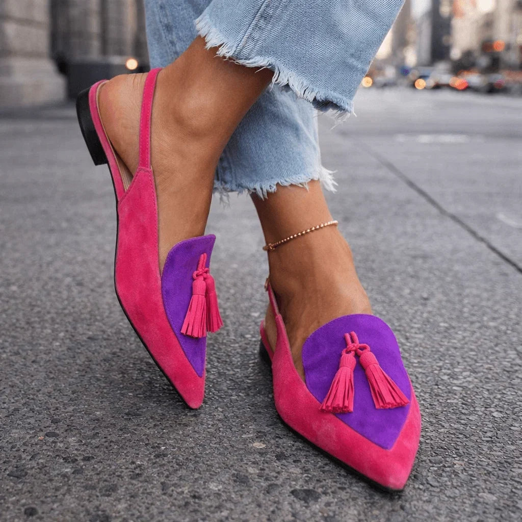 Elly | Slingback-sandaler med kvaster