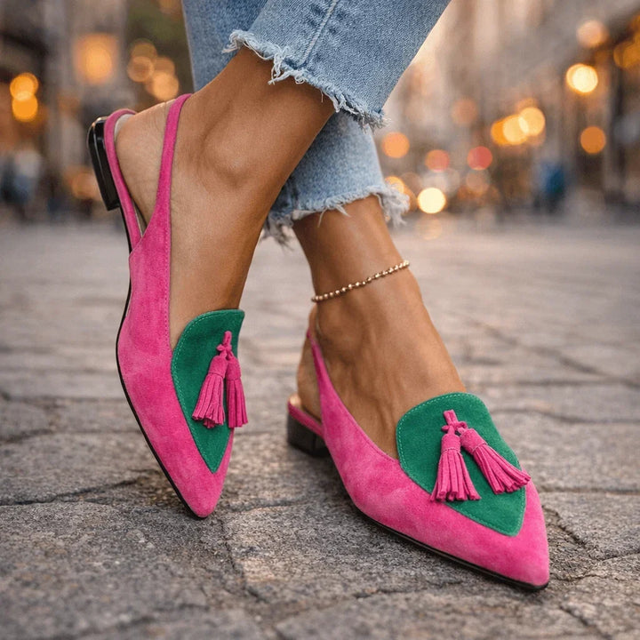 Elly | Slingback-sandaler med kvaster