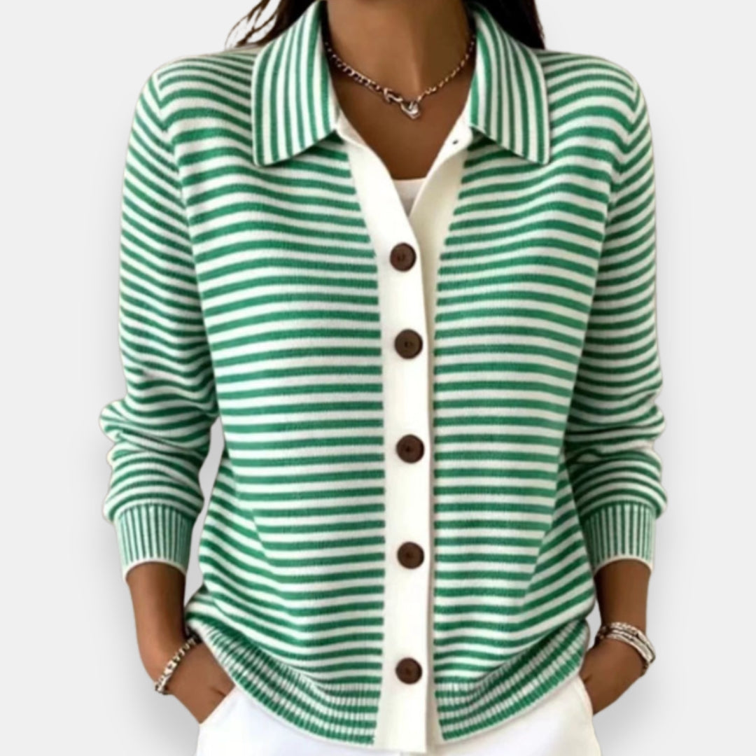 Nola™ | Stribet cardigan med knapper