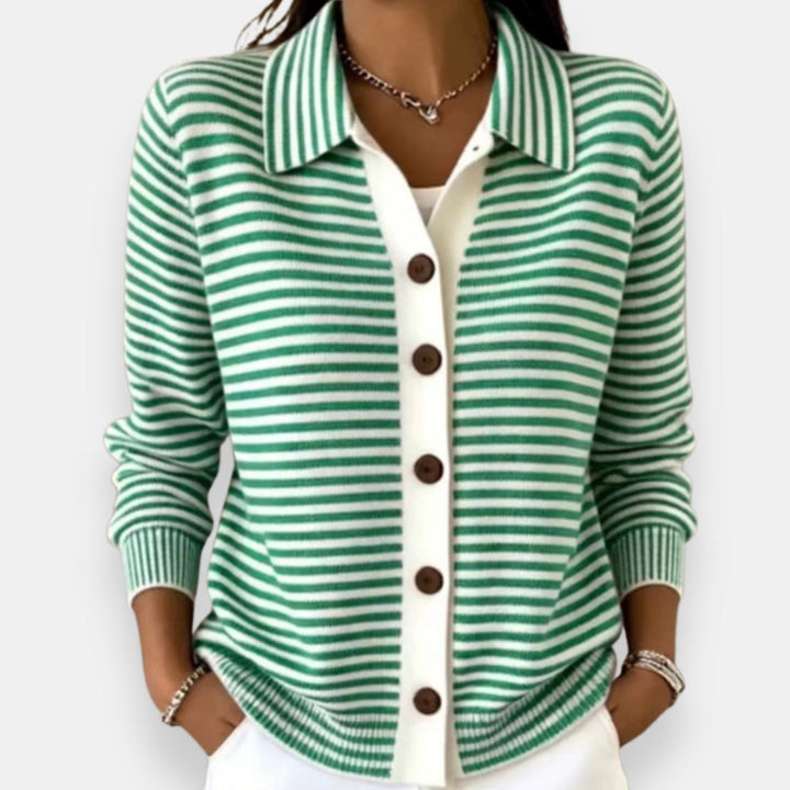 Nola™ | Stribet cardigan med knapper