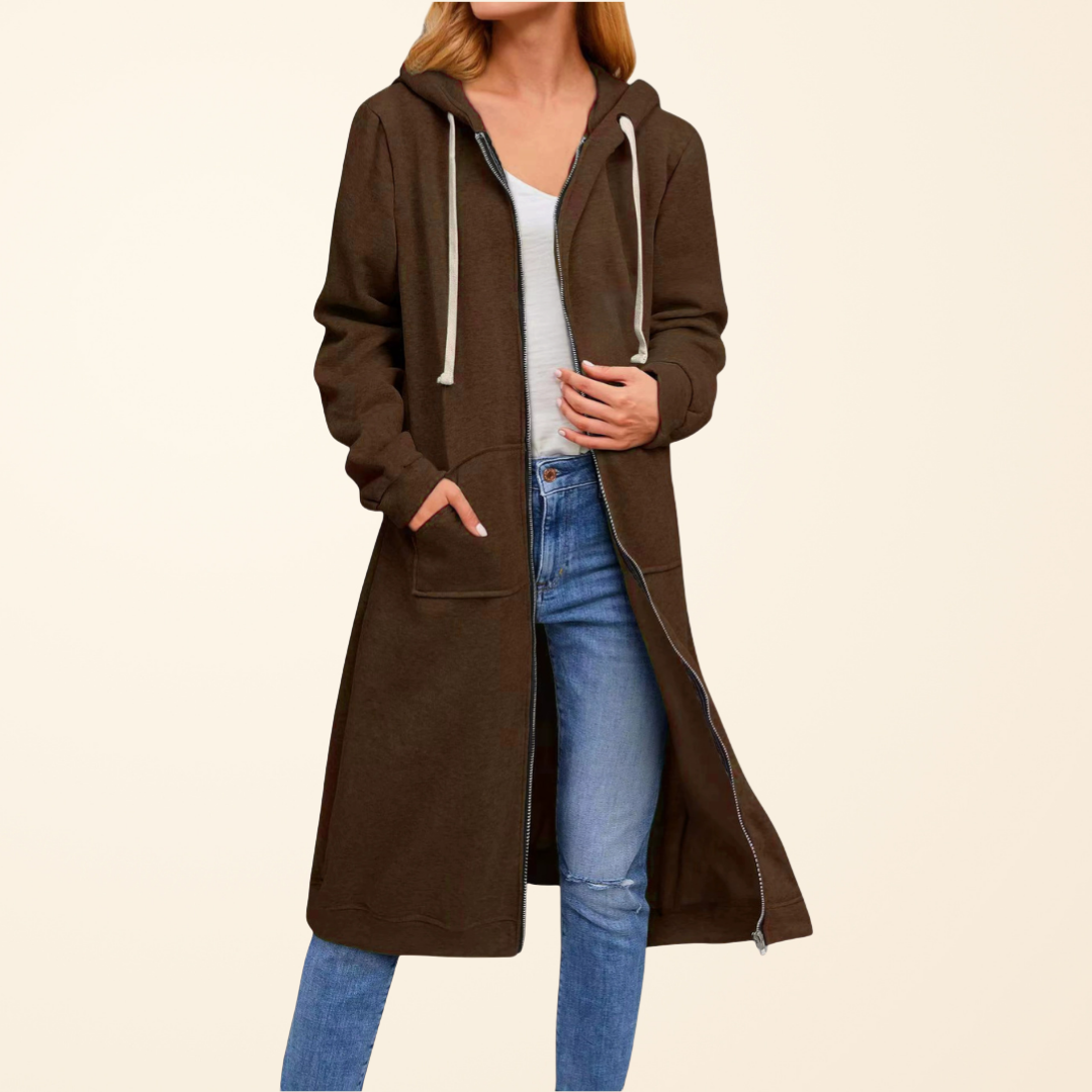 Brixley™ - Lang cardigan med lynlås og afslappet pasform