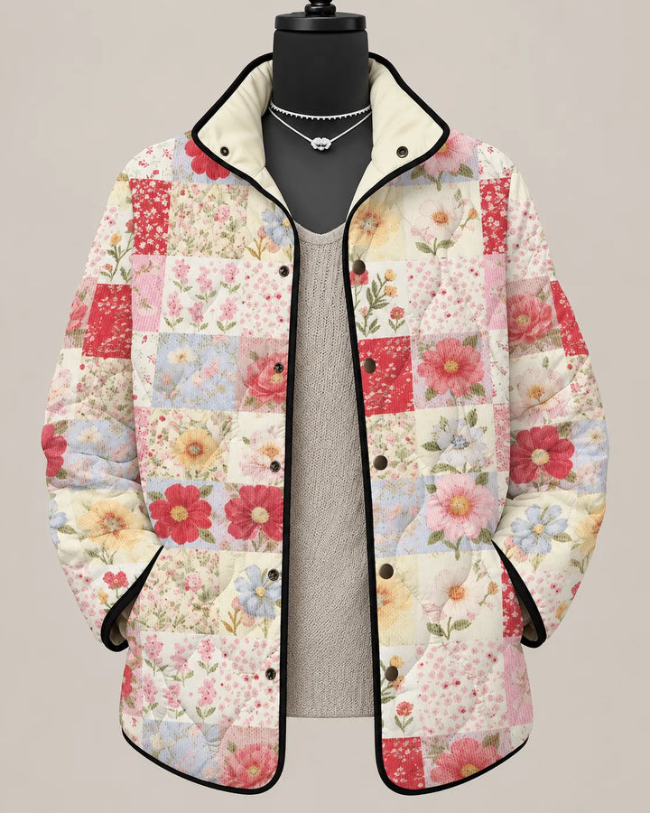 Eliana | Quiltet patchworkjakke med vilde blomster