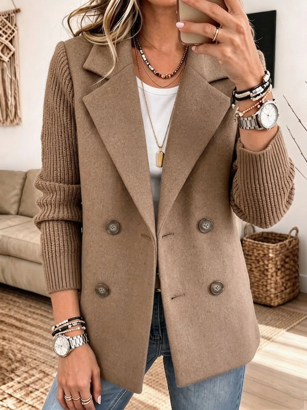 Clara – Blazer med strikærmer
