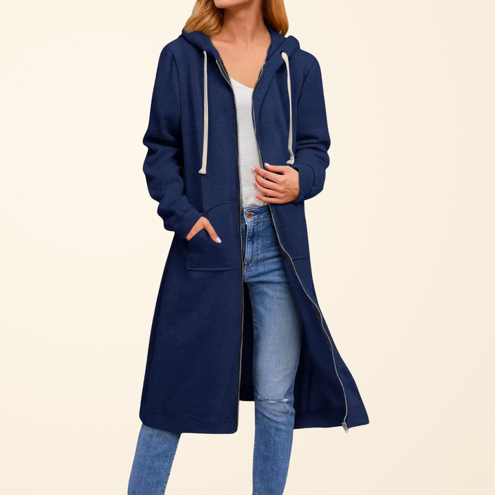 Brixley™ - Lang cardigan med lynlås og afslappet pasform