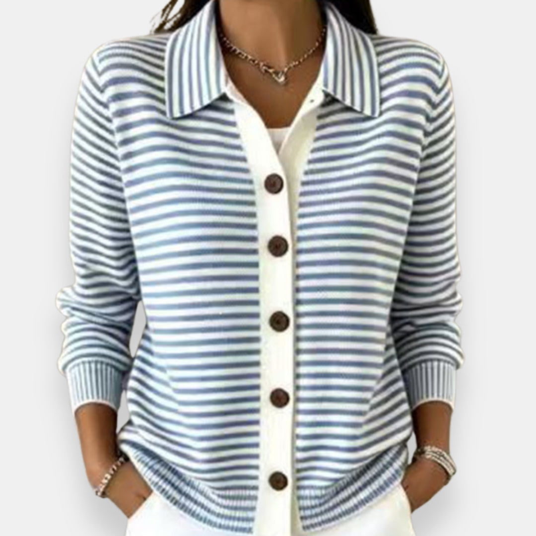 Nola™ | Stribet cardigan med knapper