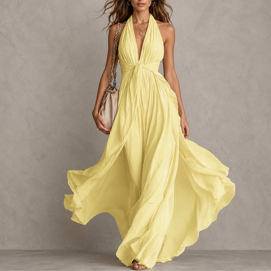 Clemency | Halterneck-maxikjole i chiffon