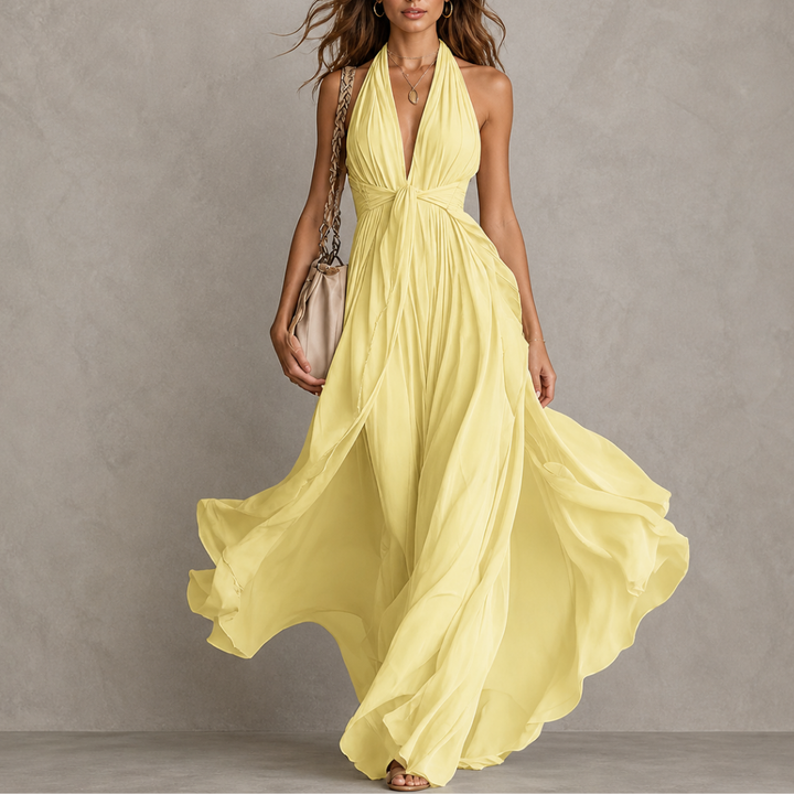 Clemency | Halterneck-maxikjole i chiffon