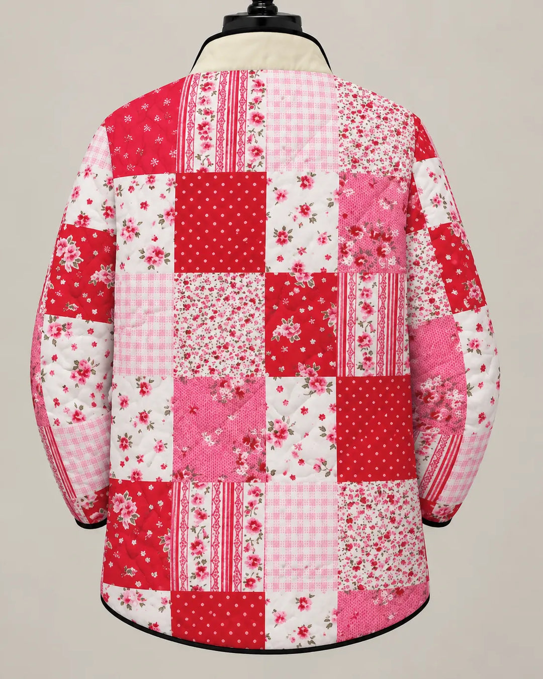 Juliette | Quiltet patchworkjakke med rosenhaveprint