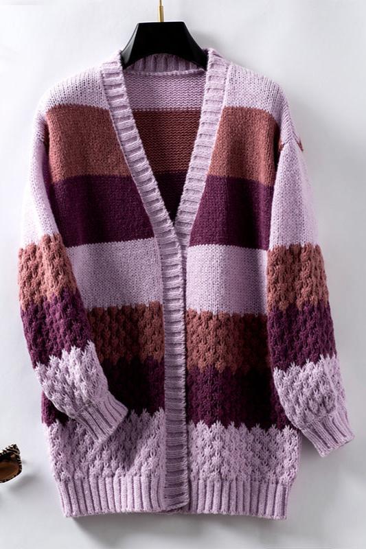 Oversized strikket cardigan – Løs strik med åben front