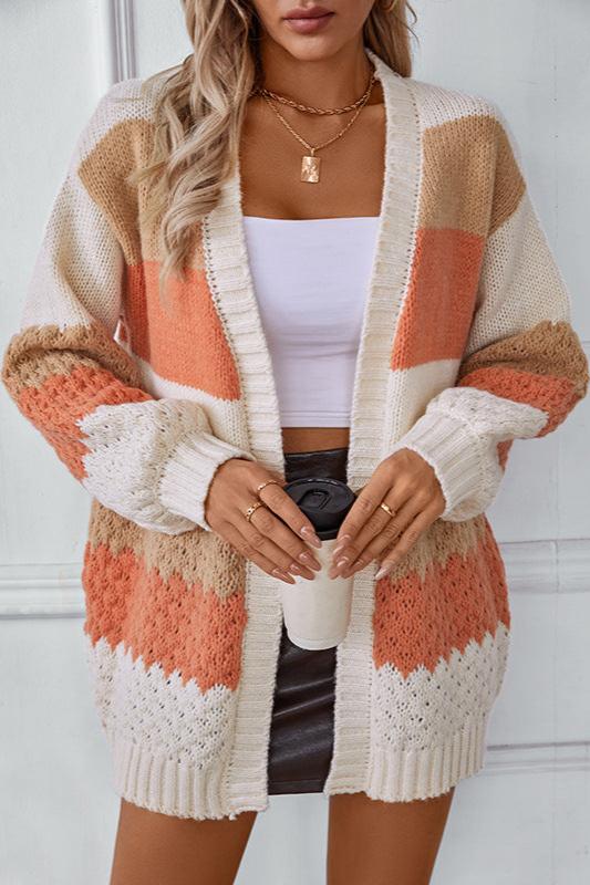 Oversized strikket cardigan – Løs strik med åben front