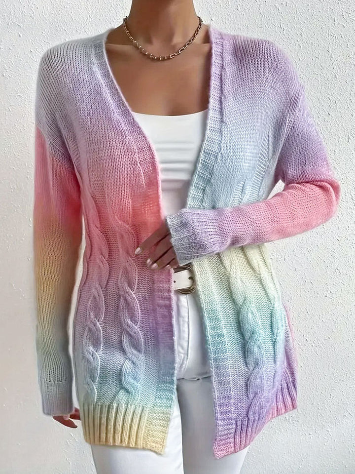 Lang cardigan – Blød strikket cardigan med åben front
