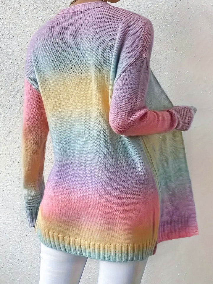 Lang cardigan – Blød strikket cardigan med åben front