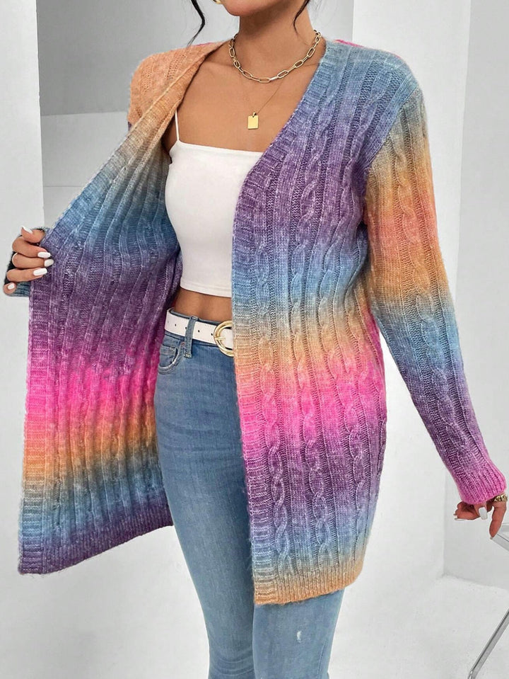 Lang cardigan – Blød strikket cardigan med åben front