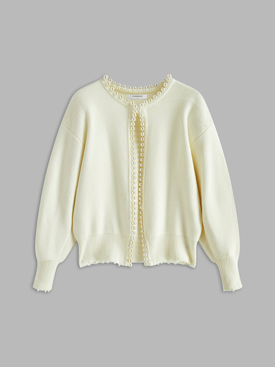 Cardigan med perlekant