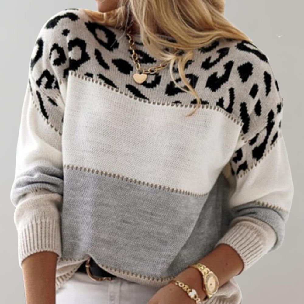 Aurelia - Afslappet sweater med leopardprint