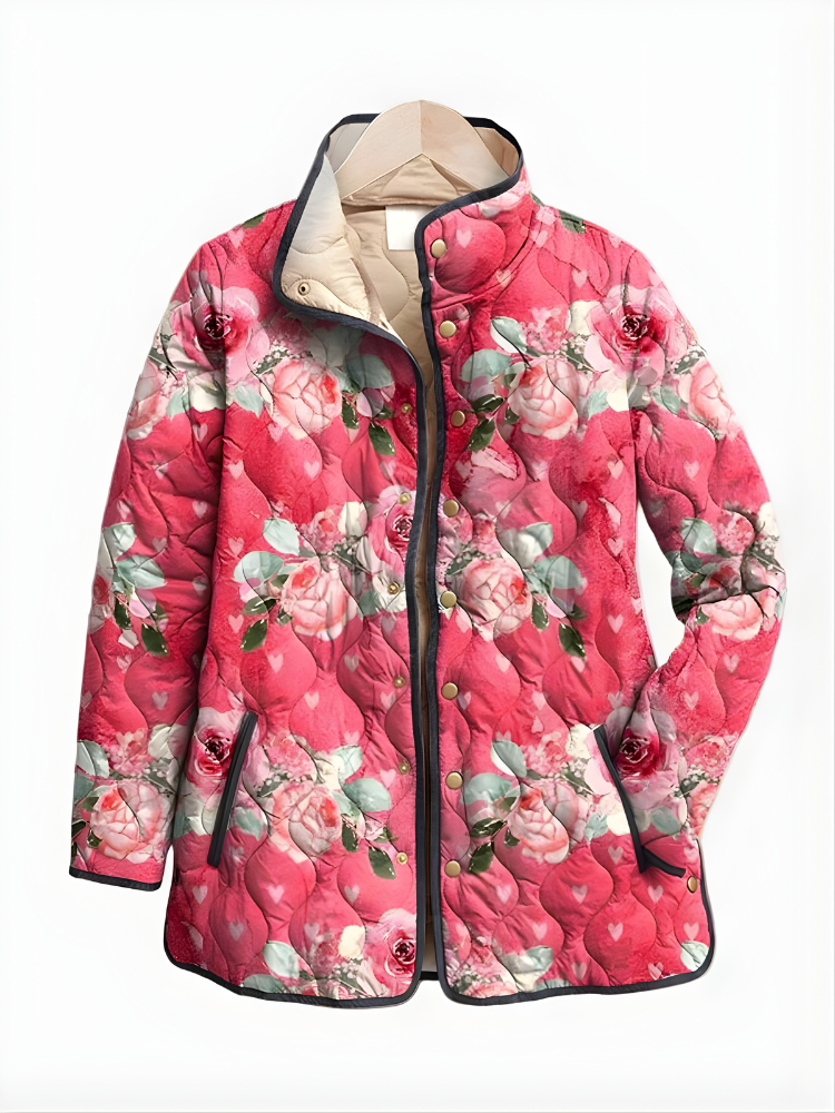 Carter™ | Charmerende vintage quiltet jakke med blomstermønster