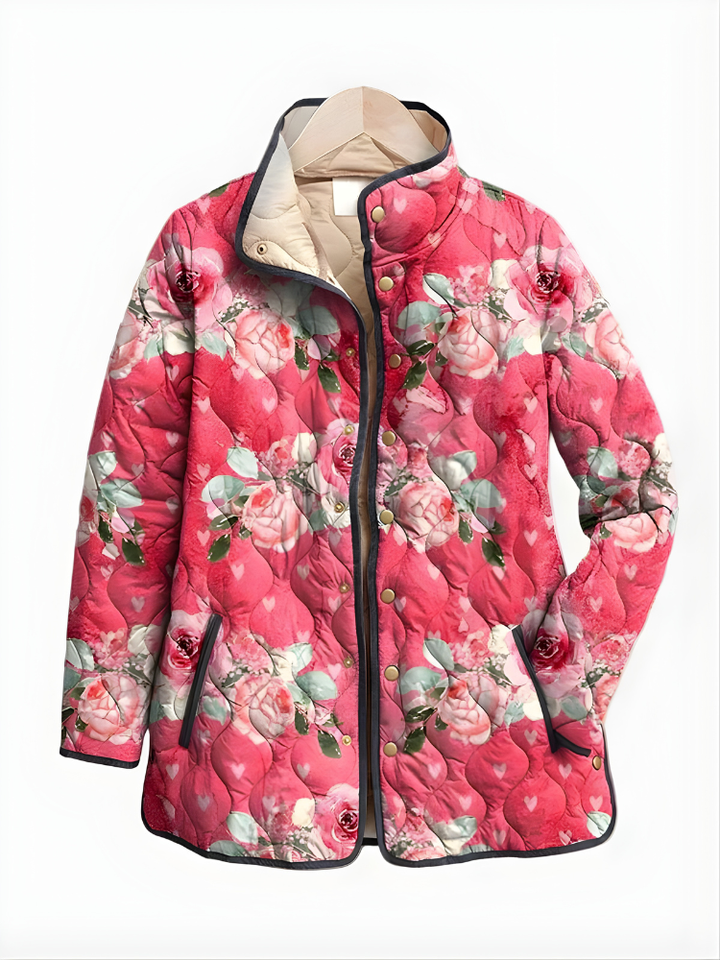 Carter™ | Charmerende vintage quiltet jakke med blomstermønster