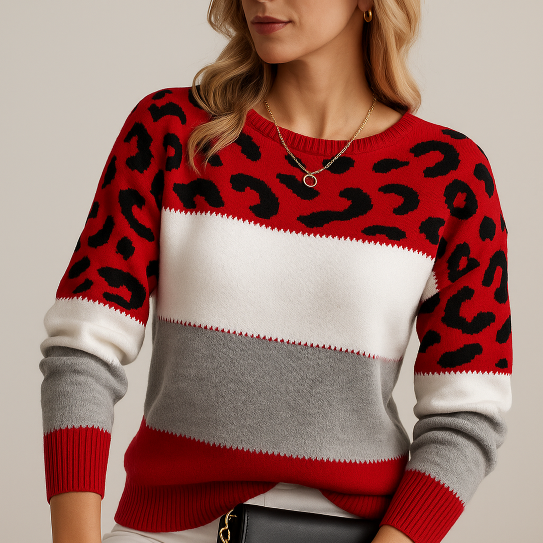 Aurelia - Afslappet sweater med leopardprint