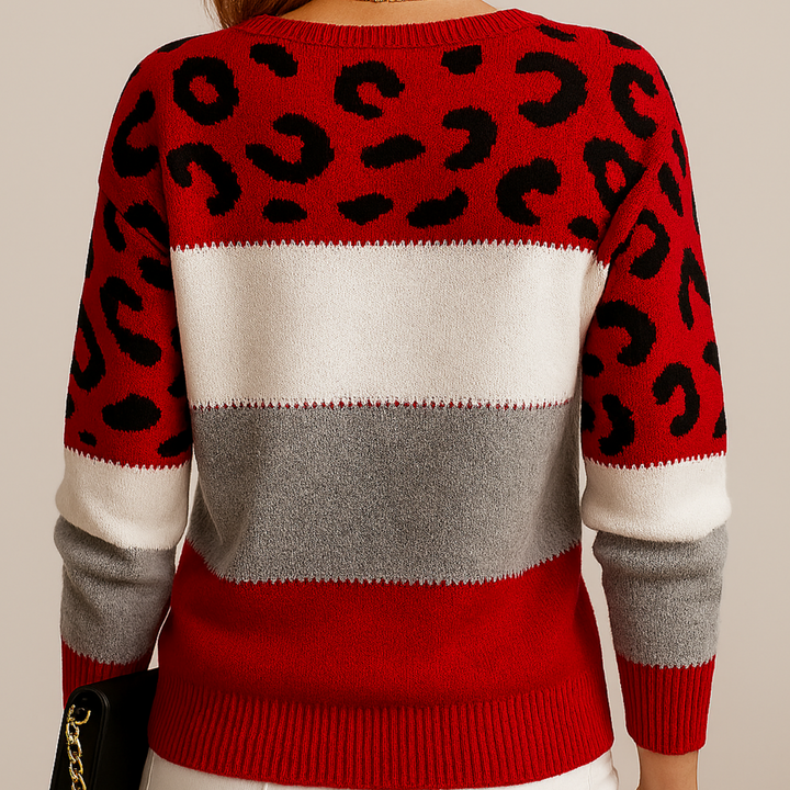 Aurelia - Afslappet sweater med leopardprint
