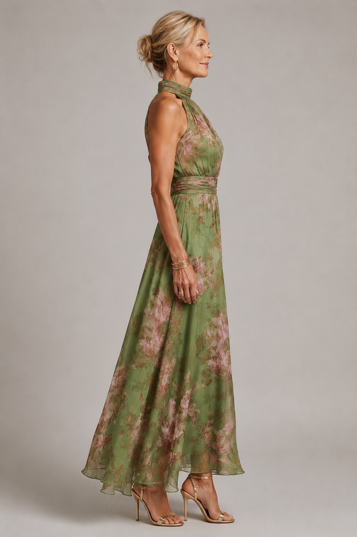 Julie | Blomstret halterneck-kjole