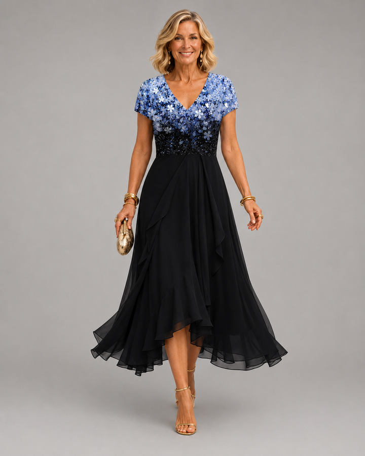 Elisandra™ | Elegant kjole med blondepatchwork