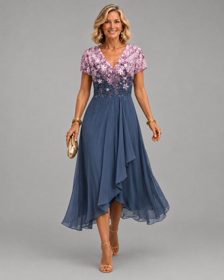 Elisandra™ | Elegant kjole med blondepatchwork