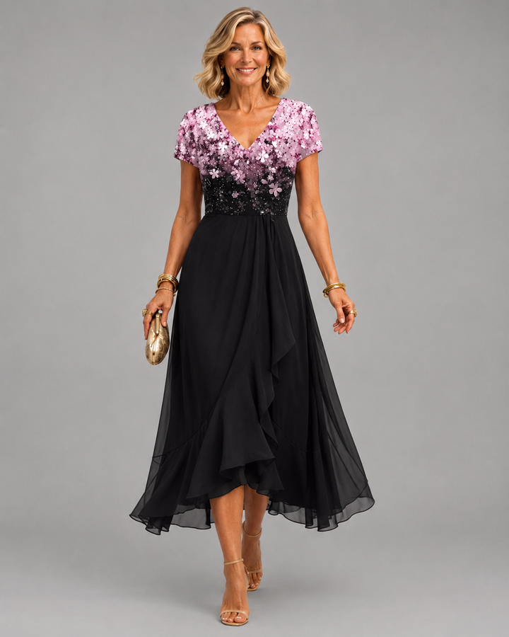 Elisandra™ | Elegant kjole med blondepatchwork