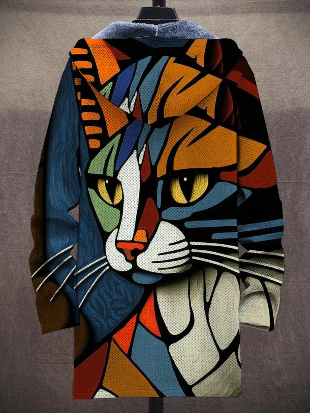 Isabella | Cardigan med hætte og kunstnerisk print