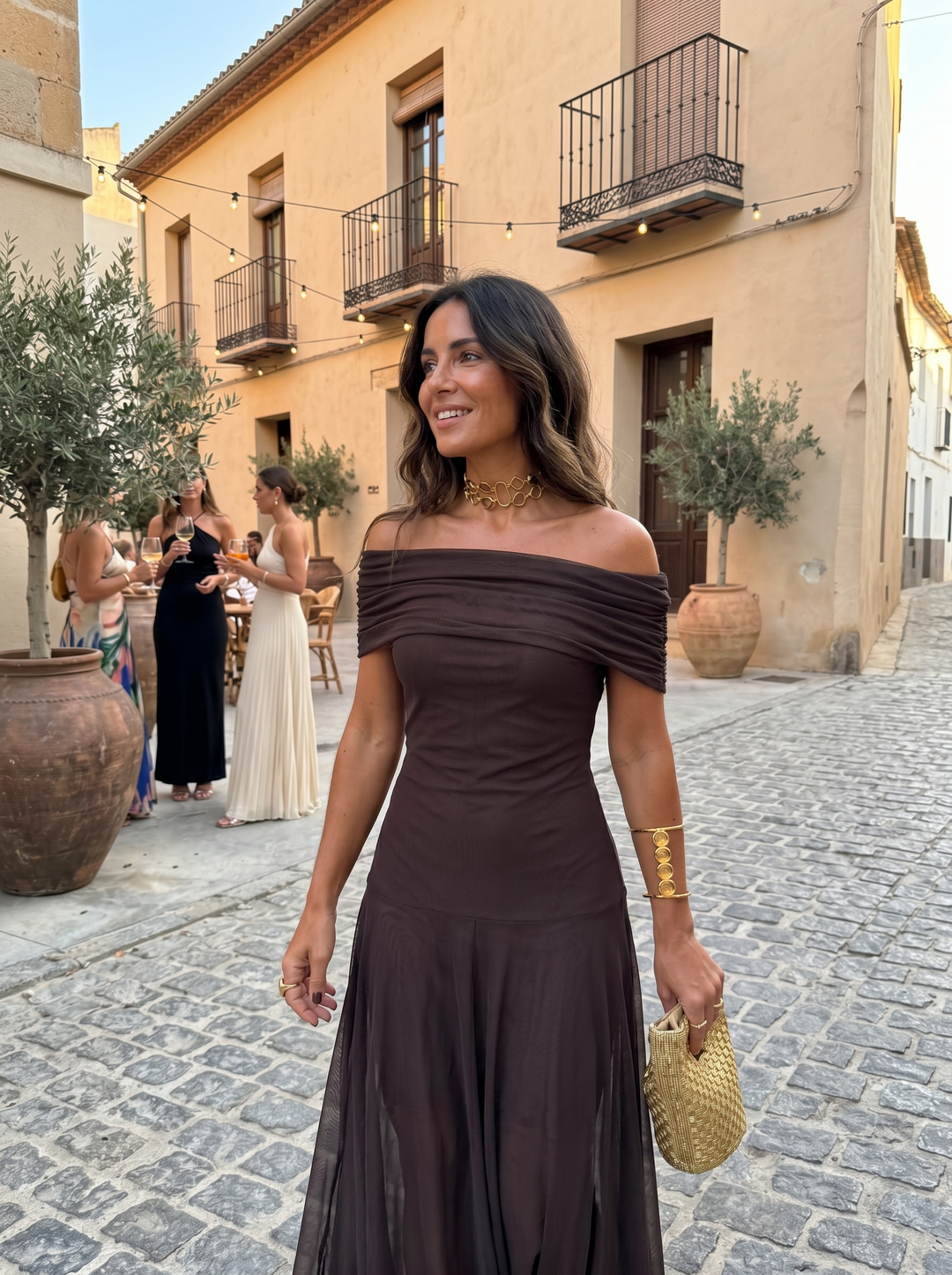 Thea | One-shoulder-maxikjole med print