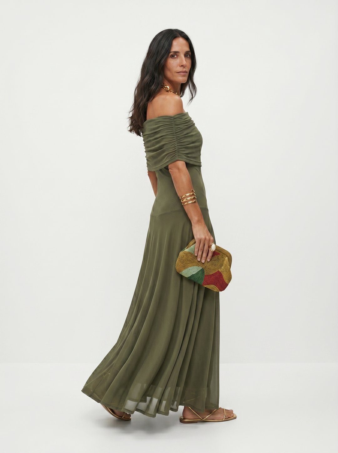 Thea | One-shoulder-maxikjole med print
