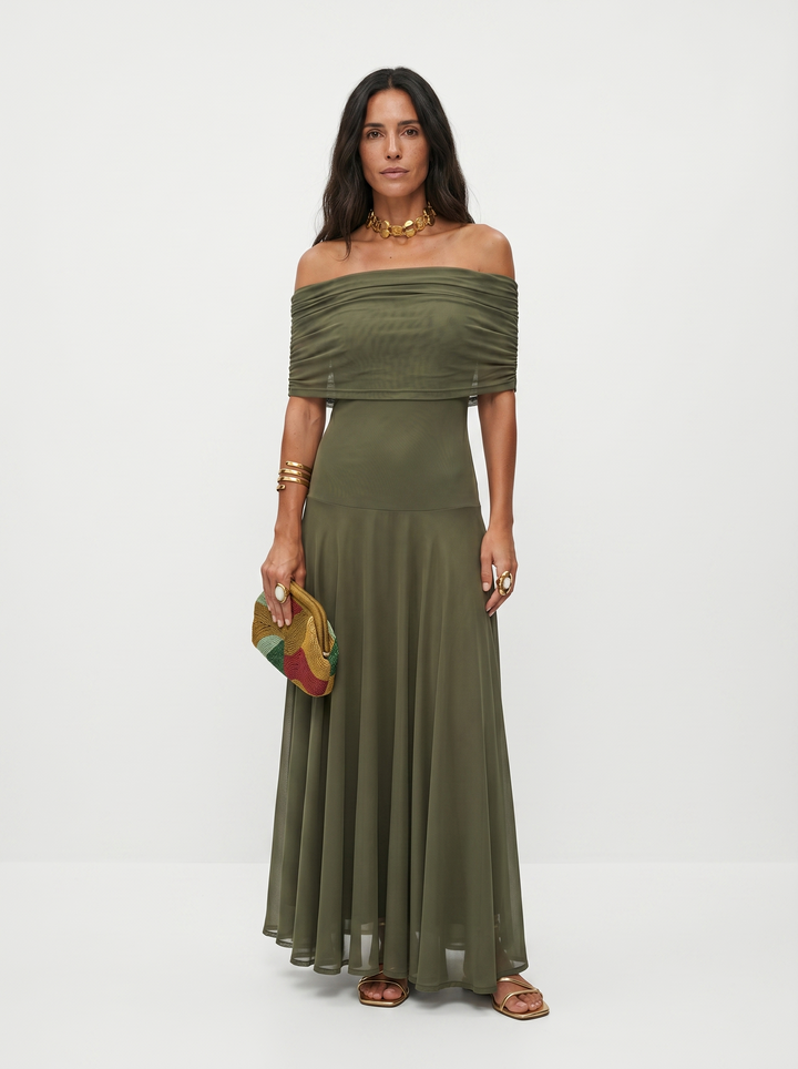 Thea | One-shoulder-maxikjole med print