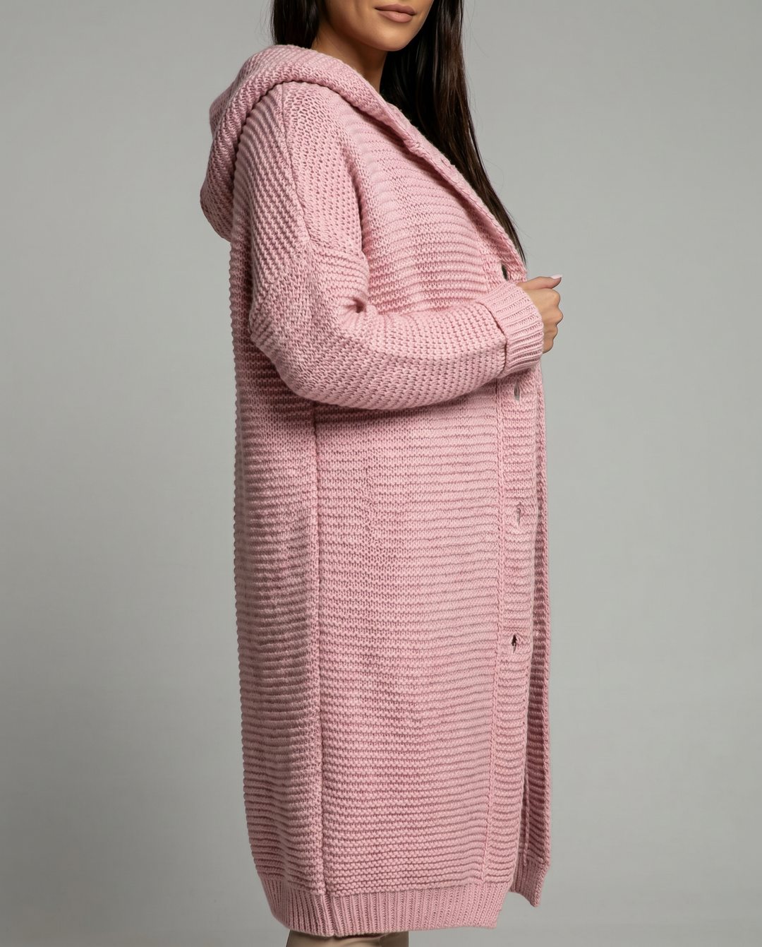 Oversized cardigan til kvinder med hætte