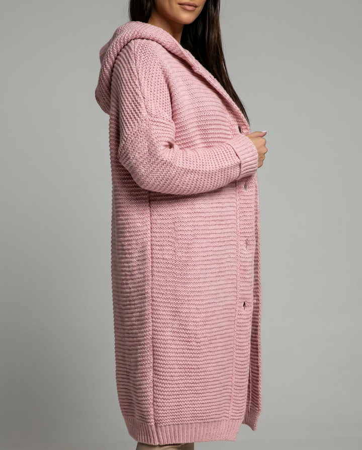 Oversized cardigan til kvinder med hætte