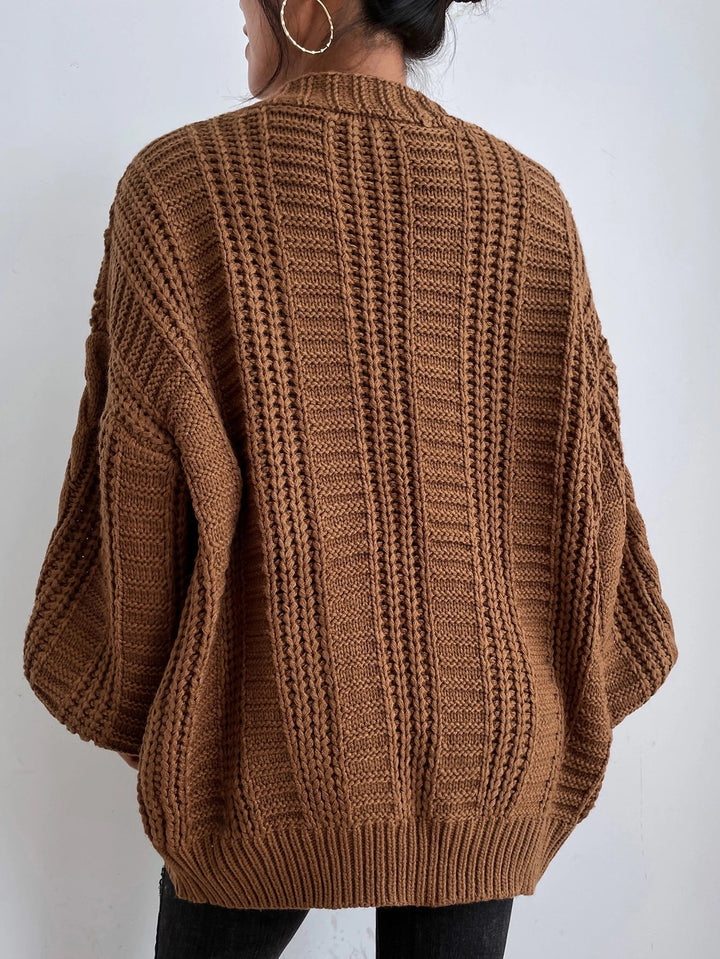 Oversized kabelstrikket cardigan
