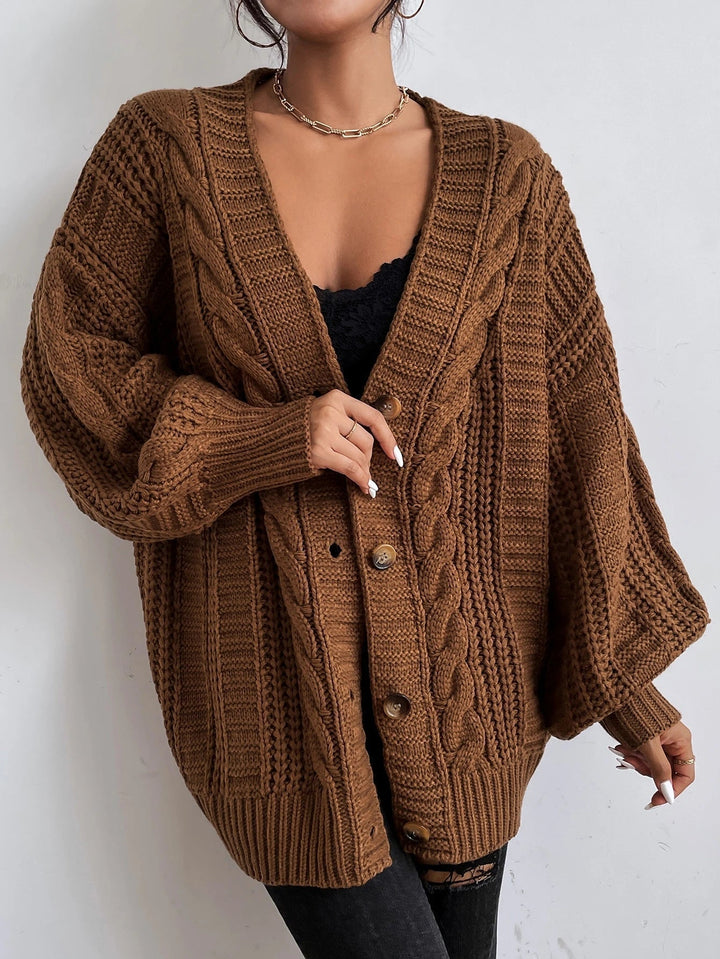 Oversized kabelstrikket cardigan