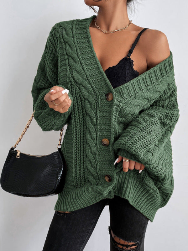 Oversized kabelstrikket cardigan