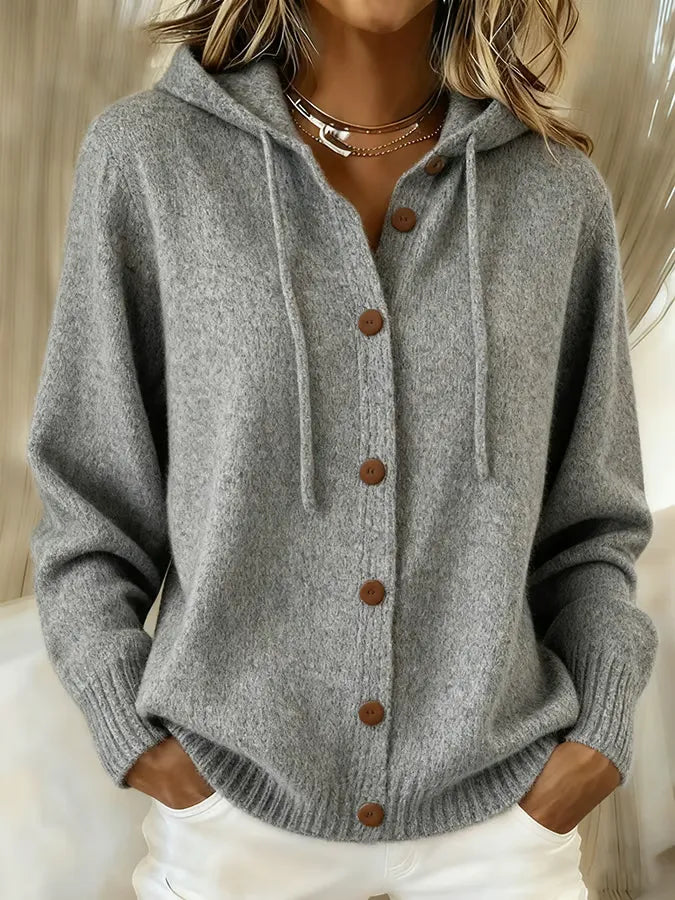 Begoña | Cardigan med hætte og knapper