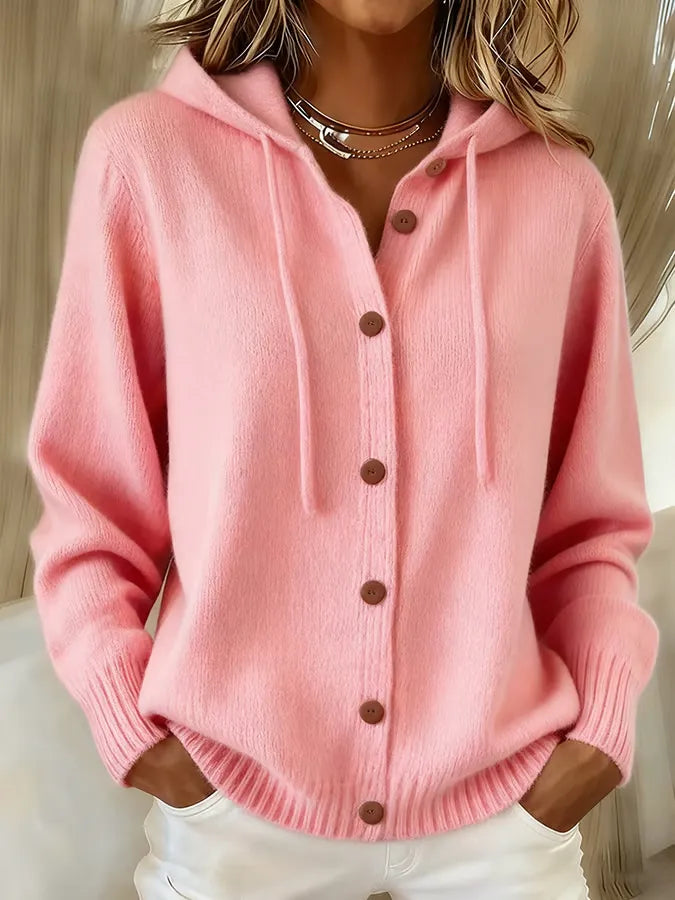 Begoña | Cardigan med hætte og knapper