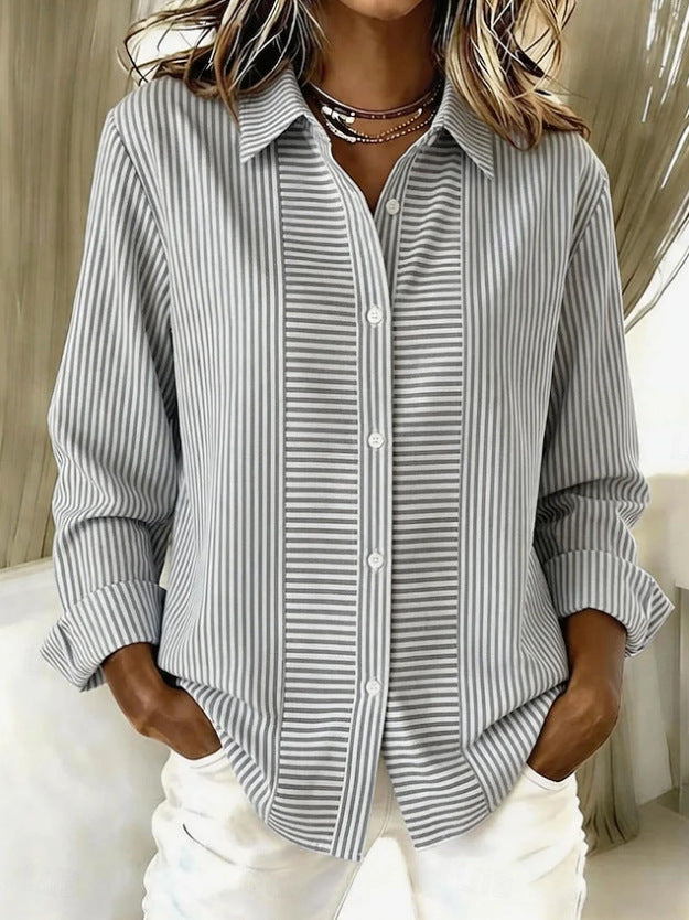 Blanche | Afslappet stribet bluse med knapper