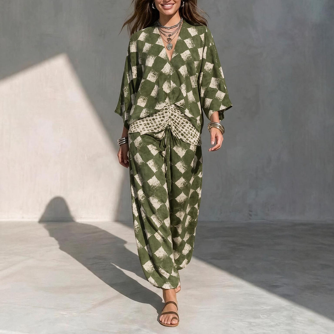Nerina – Maxikjole med mosaikprint