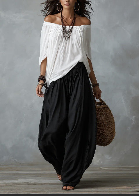 Emmah | Sæt med off-shoulder top og løse ballonbukser