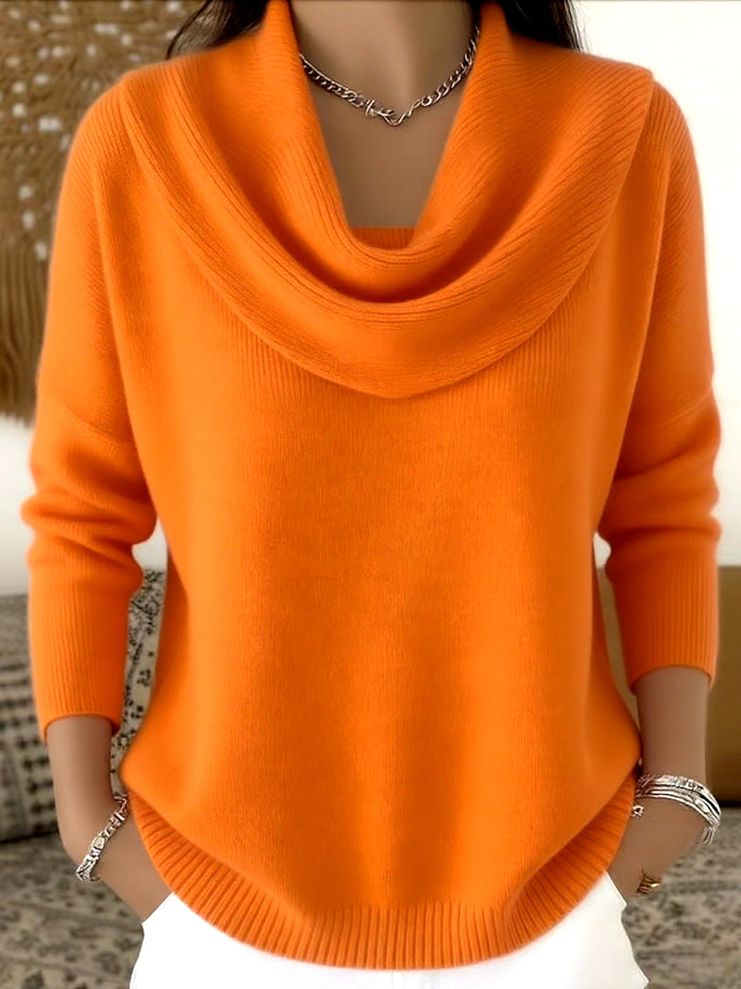 Julia | Sweater med vandfaldskrave