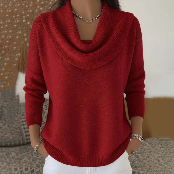 Julia | Sweater med vandfaldskrave