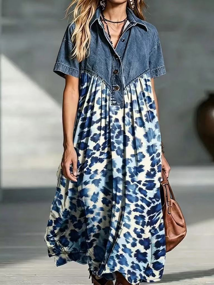 Silja – Boheme-western midikjole med leopardprint