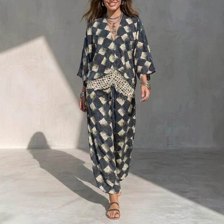 Nerina – Maxikjole med mosaikprint