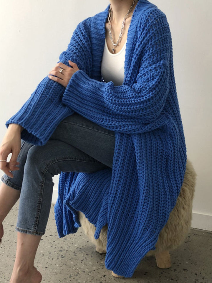 Oversized strikket cardigan med slids
