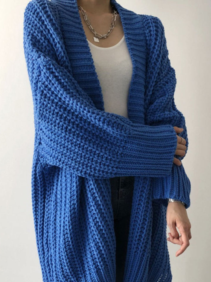 Oversized strikket cardigan med slids