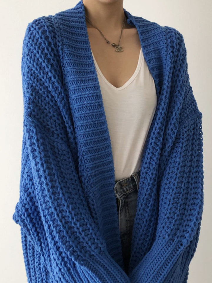 Oversized strikket cardigan med slids