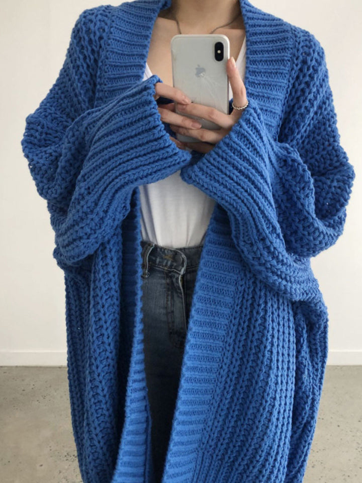 Oversized strikket cardigan med slids