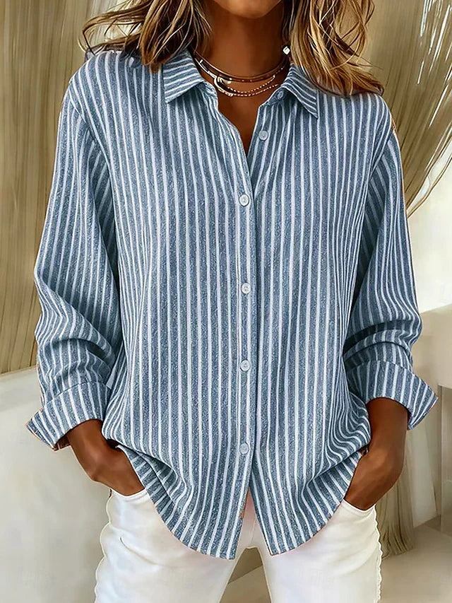 Jimena | Stribet bluse med knapper